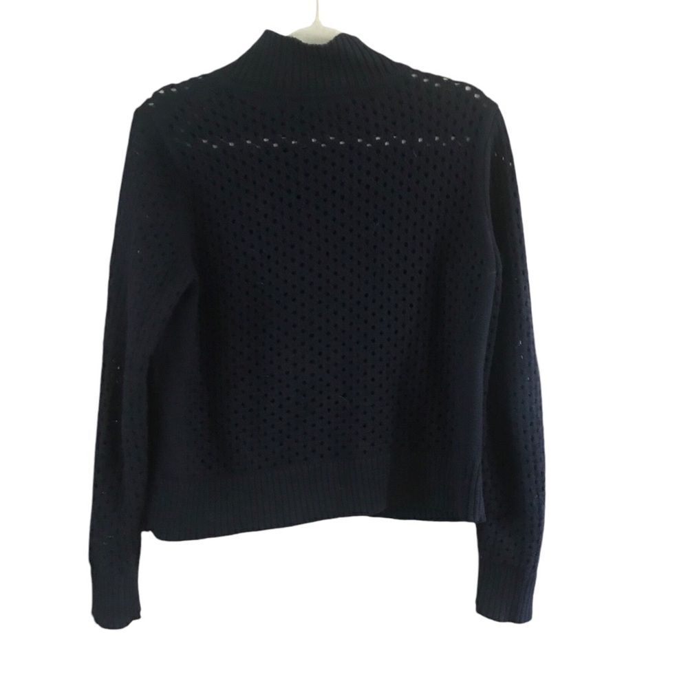 Talbots Blue Crochet Button Up Cardigan Medium - image 7